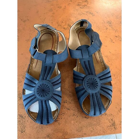 NEW Sandals Ankle Strap Comfortable Round Toe Shoes 9.5 - Picture 6 of 7